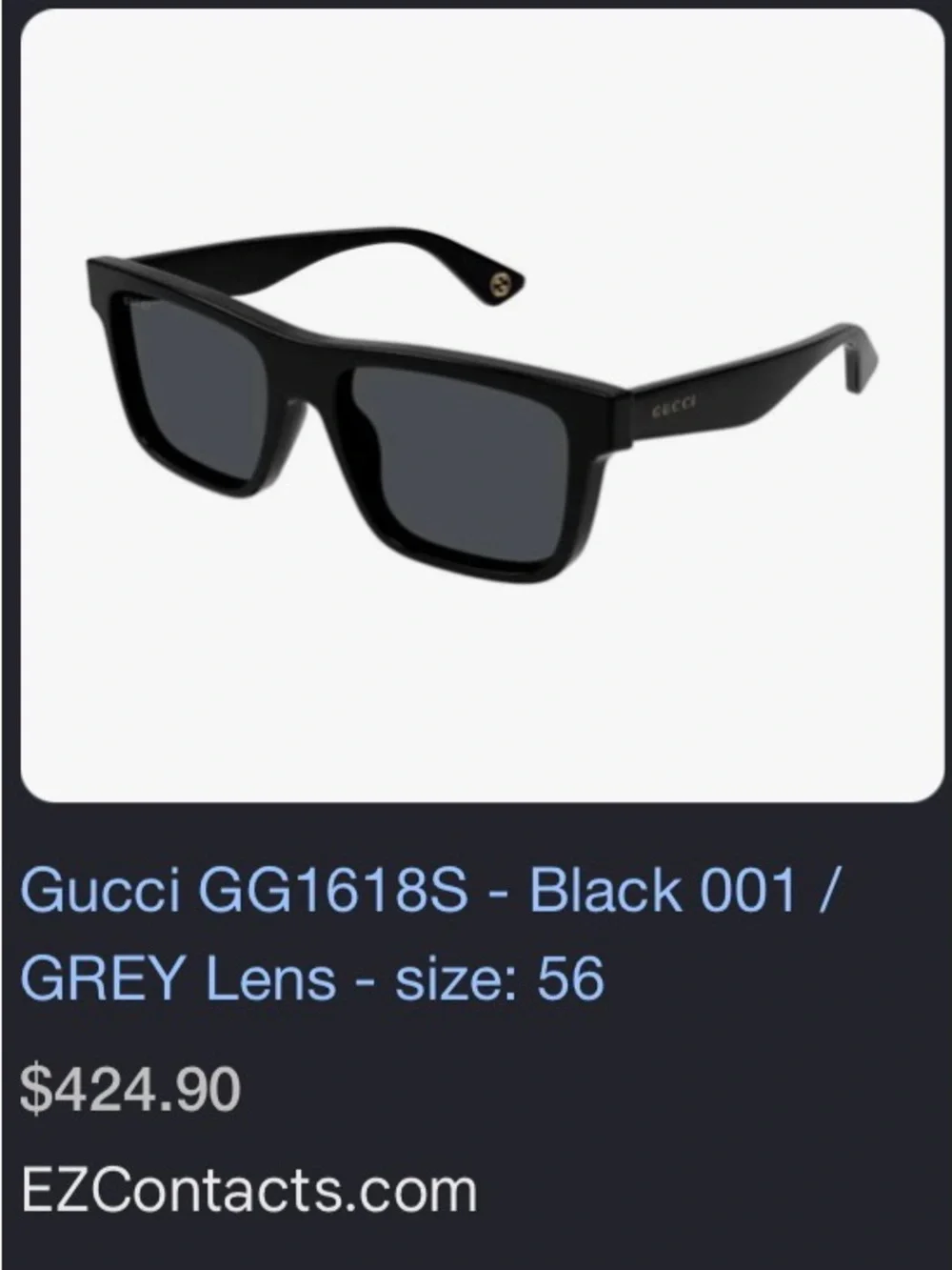 Gucci Sunglasses (Men’s) Black with Gucci Leather Case NWT 😎😎😎